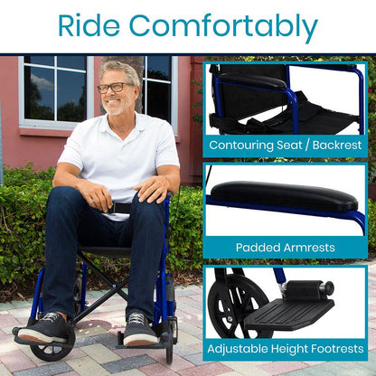 Transport Wheelchair (19", 300 lbs)