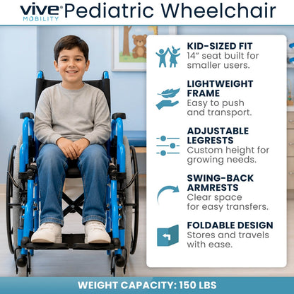 Pediatric Wheelchair (14", 150 lbs)