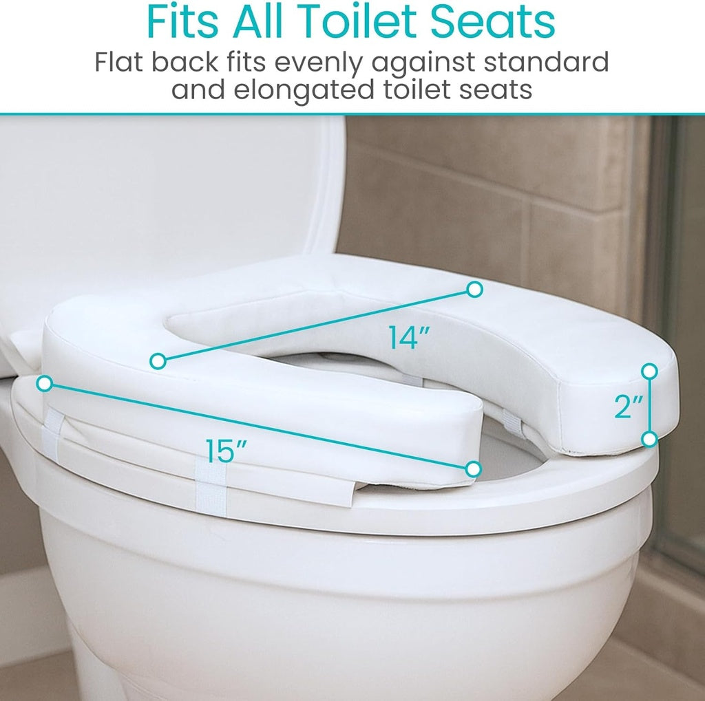Cushioned Toilet Seat Riser 2'' Soft