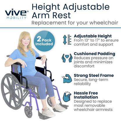 Height Adjustable Wheelchair Armrests