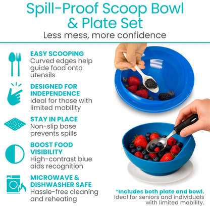 Spill Proof Scoop Plate and Bowl