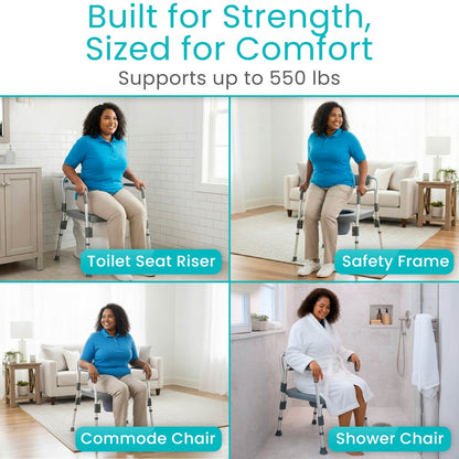 Bariatric 4 in 1 Commode & Shower Chair