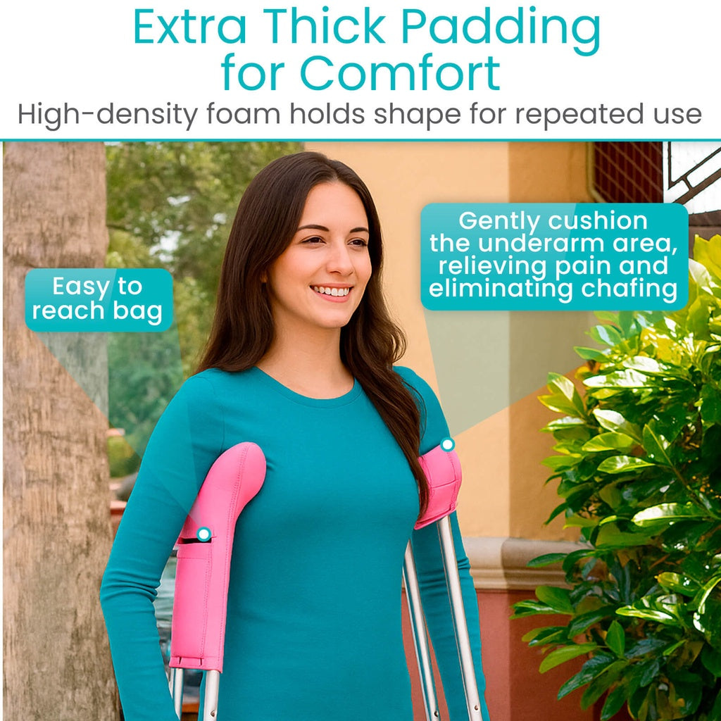 Crutch Pads with Ergonomic Pouch