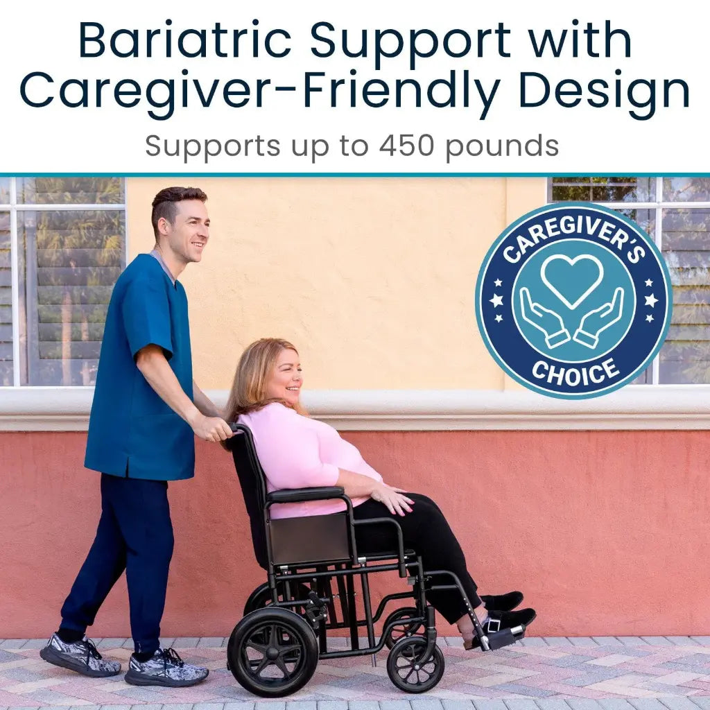 Bariatric Transport Wheelchair (22", 450lbs)