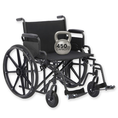 Heavy Duty Wheelchair (22"-24", 450 lbs)