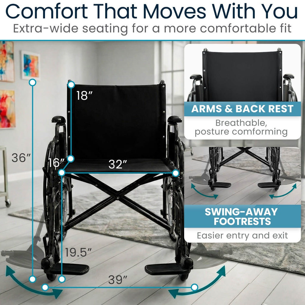 Bariatric Wheelchair (32", 700lbs)